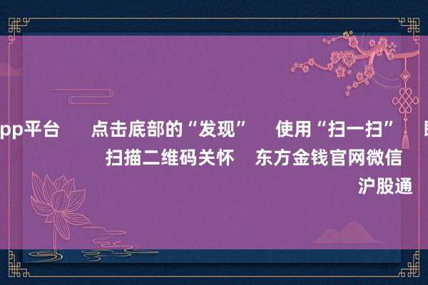 体育游戏app平台 点击底部的“发现” 使用“扫一扫” 即可将网页共享至一又友圈 扫描二维码关怀 东方金钱官网微信 沪股通 深股通