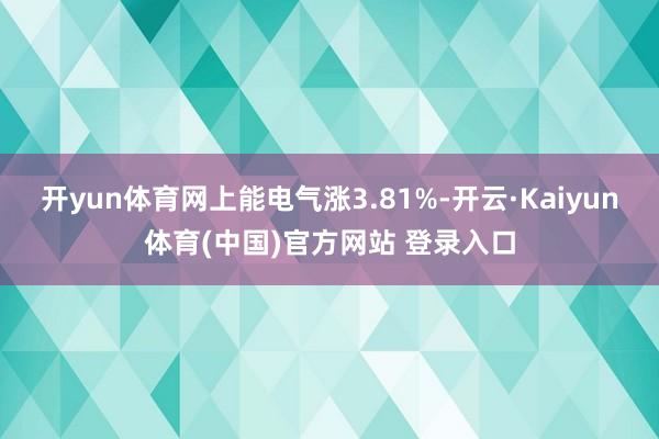 开yun体育网上能电气涨3.81%-开云·Kaiyun体育(中国)官方网站 登录入口