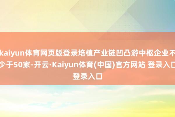 kaiyun体育网页版登录培植产业链凹凸游中枢企业不少于50家-开云·Kaiyun体育(中国)官方网站 登录入口