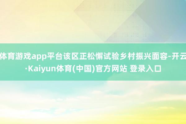 体育游戏app平台该区正松懈试验乡村振兴面容-开云·Kaiyun体育(中国)官方网站 登录入口